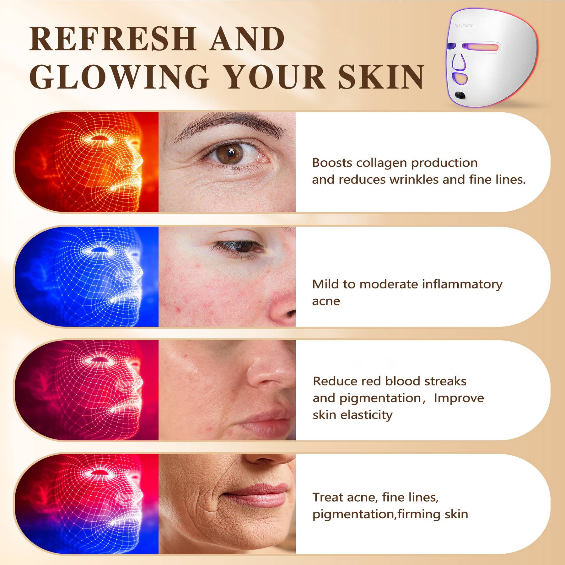 LED Face Mask Facial Care Too