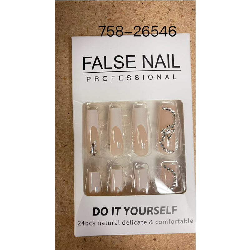 24 PCS White Flower Diamond Butterfly Nail Art