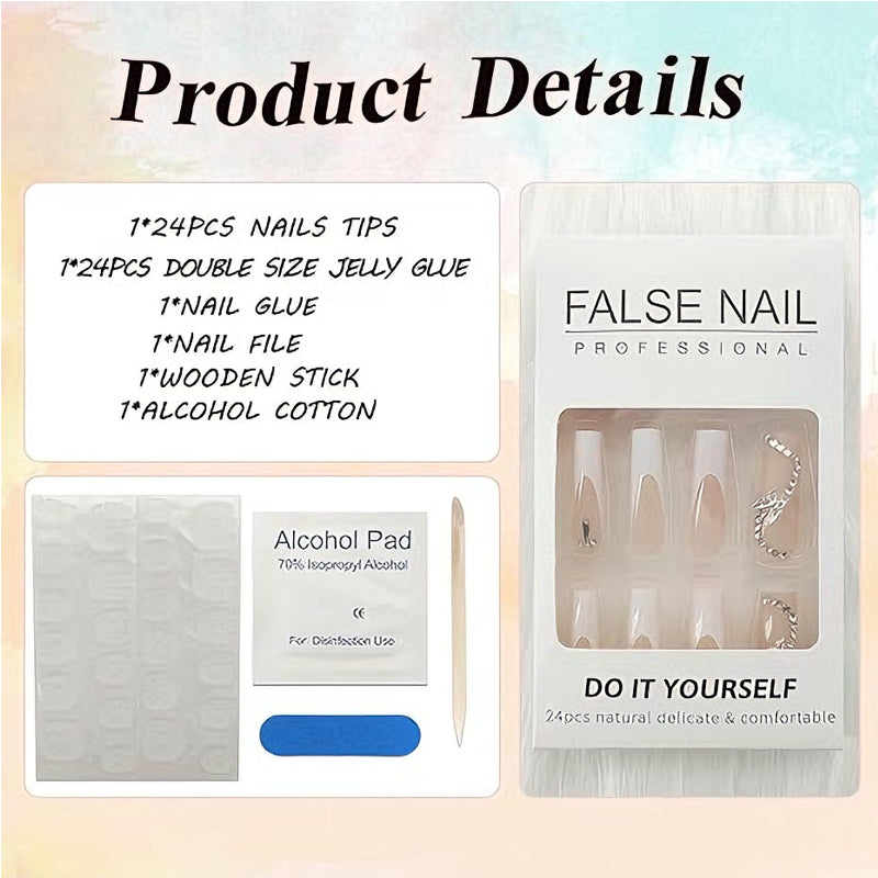 24 PCS White Flower Diamond Butterfly Nail Art